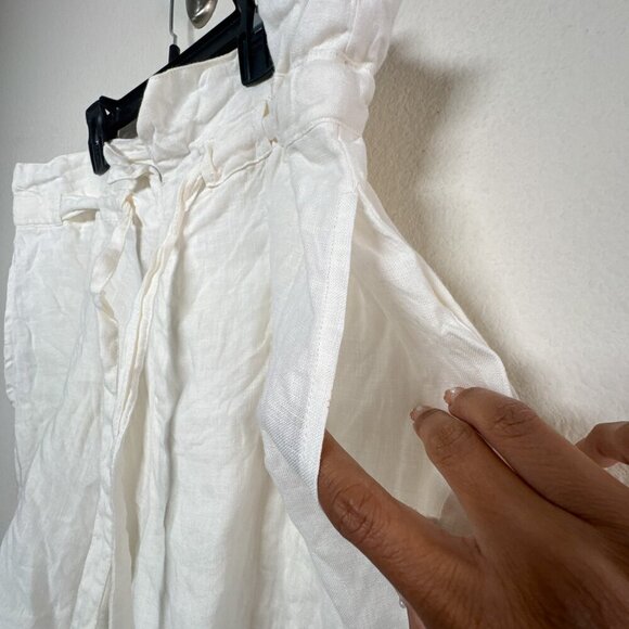 Nili Lotan Mora Natural Paper Bag Linen Shorts Size XS - Picture 5 of 9